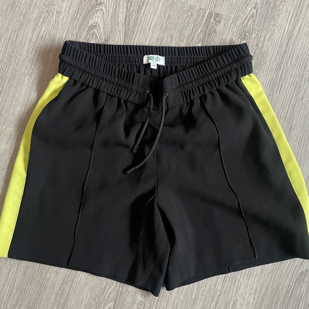 Kenzo - Black and Yellow Athletic Shorts - Size S/XS